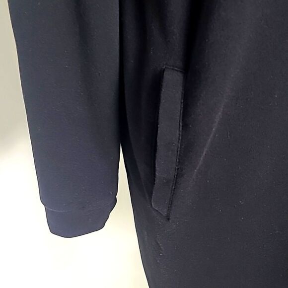 Soho Black Sweatshirt Dress with Pockets & Drawstring Hoodie, Size Large - Picture 9 of 11